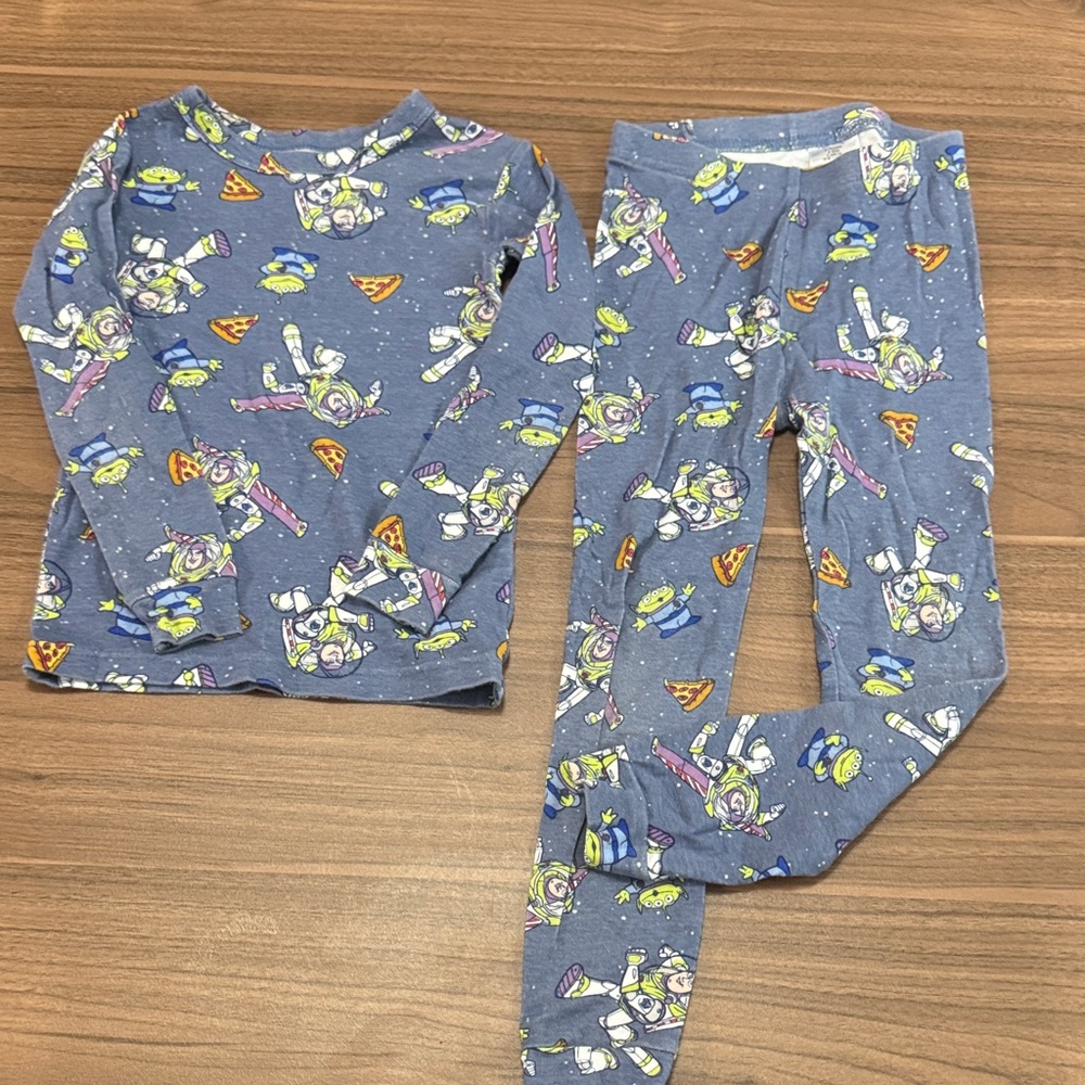 GAP Kids Blue Pajama Set with Character and Pizza Print